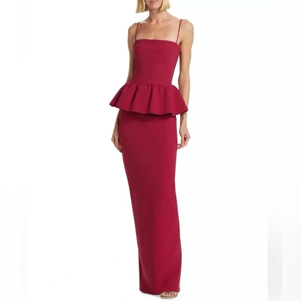 Chiara Boni La Petite Robe Panthea Strapless Peplum Gown 14